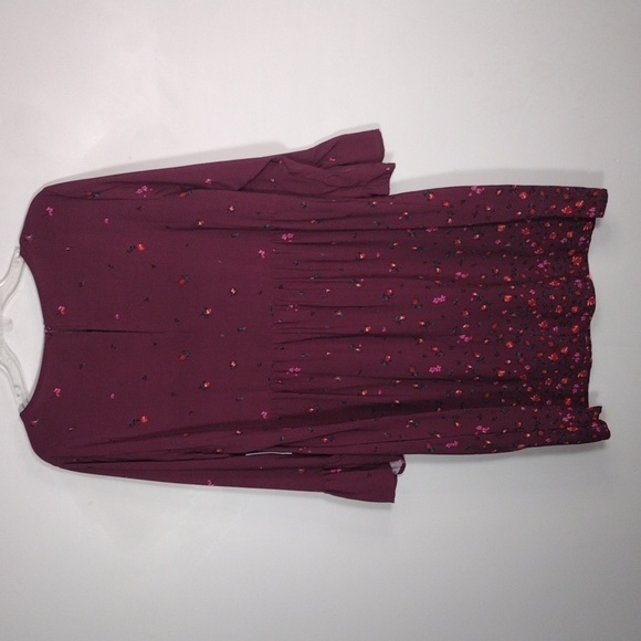 Nwt Old Navy Maroon Dress Long Bell Sleeves Size L - Picture 8 of 11